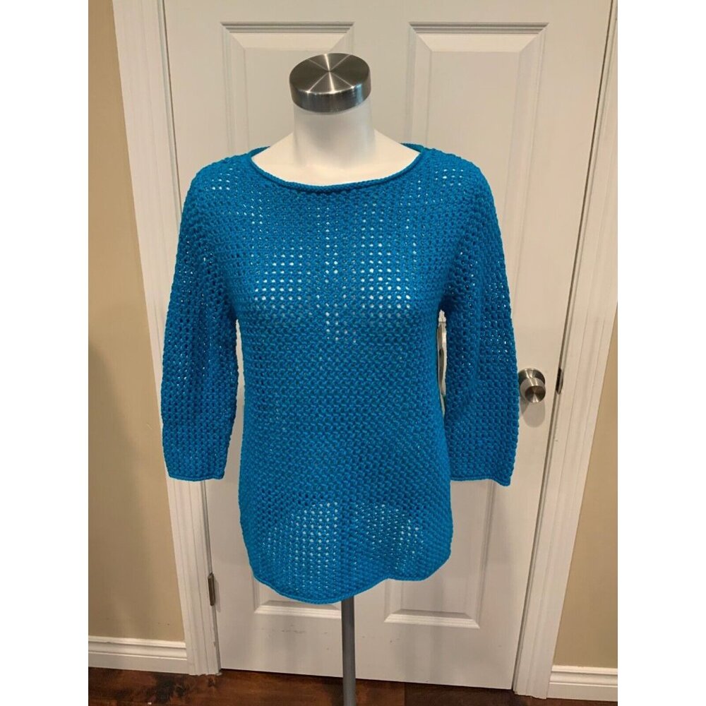 Lauren Ralph Lauren "Exclusive Hand Knit" Blue Knit Sweater, Size M, NWT!
